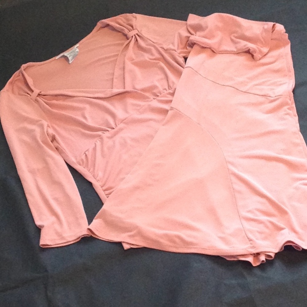 2 mauve top and skirt set
